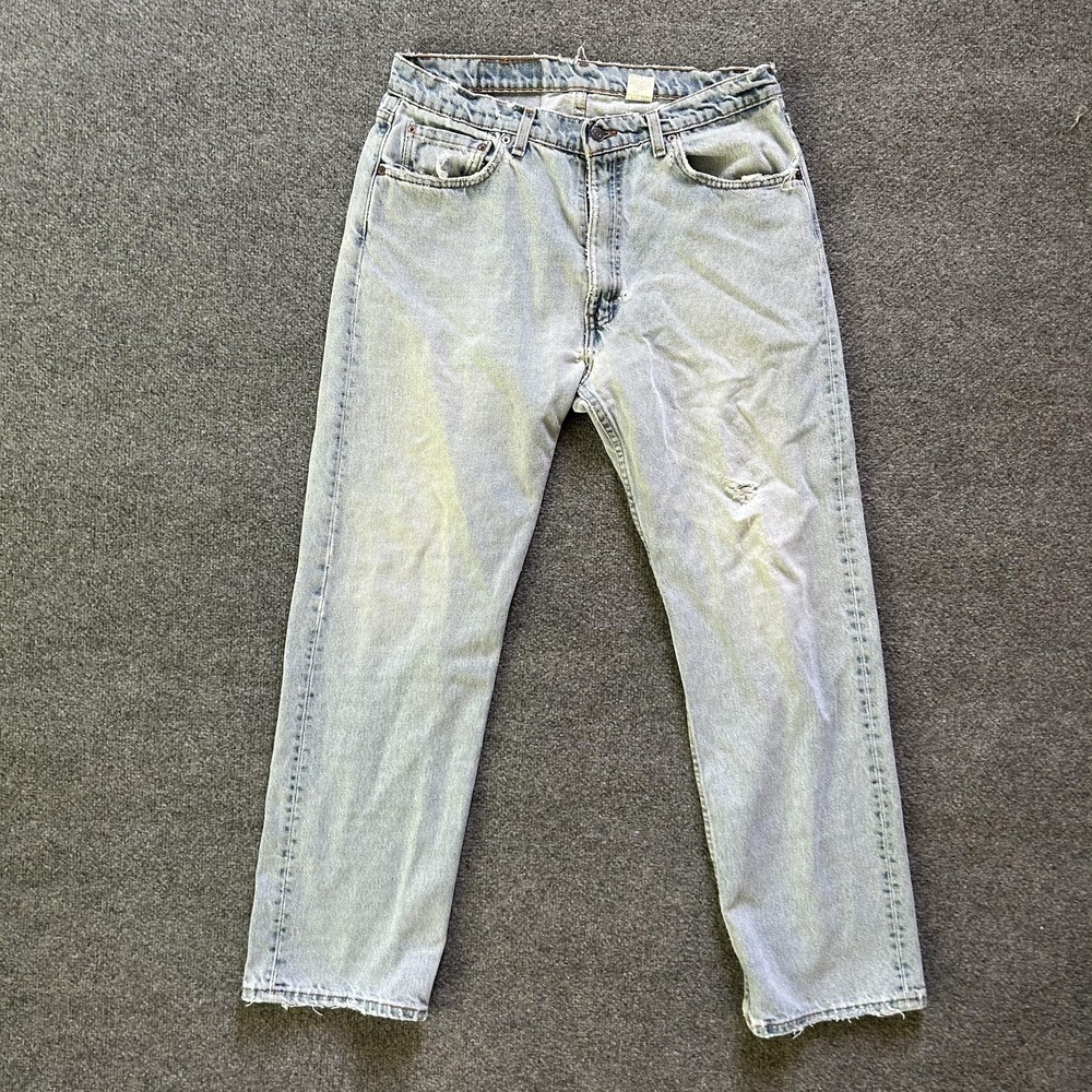 Vintage Levis 505 Jeans Men 36x30 Straight Leg Distressed Denim Made‎ USA 90s P5